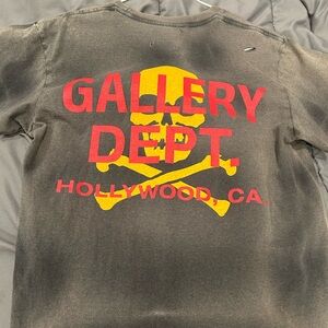 Gallery Dept. Black T-Shirt with Red and Yellow Print